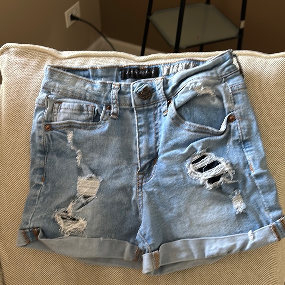 Aeropostale Blue Distressed Jean Shorts
